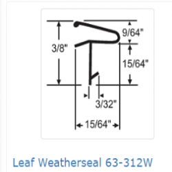 Crestline/ Vetter Sliding Patio Door Leaf Weatherseal 72" 
