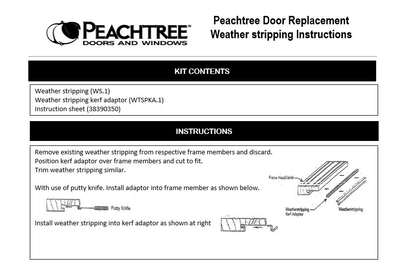 Entry Door Weatherstrip Replacement Instructions